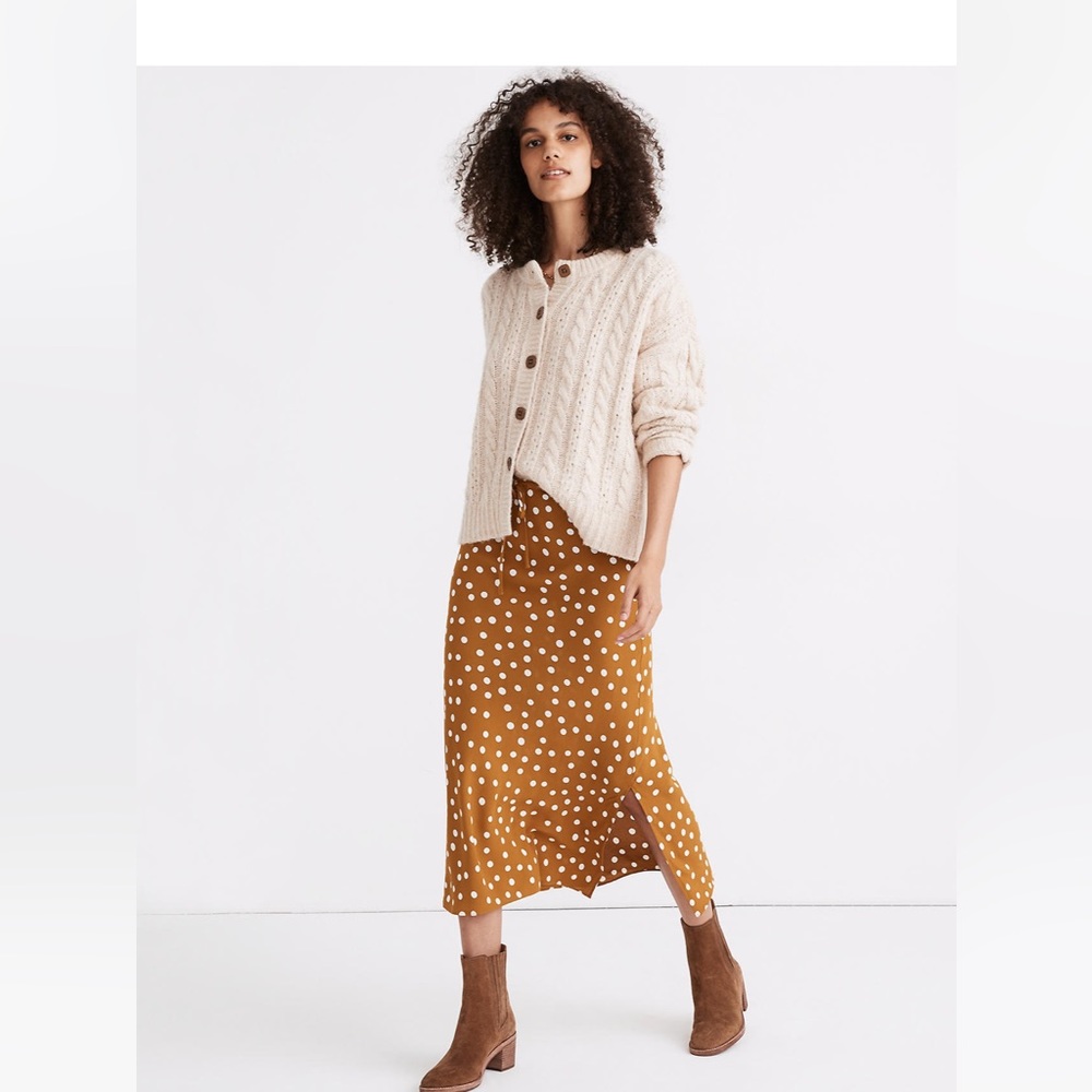 Madewell drawstring midi slip skirt womens size 6